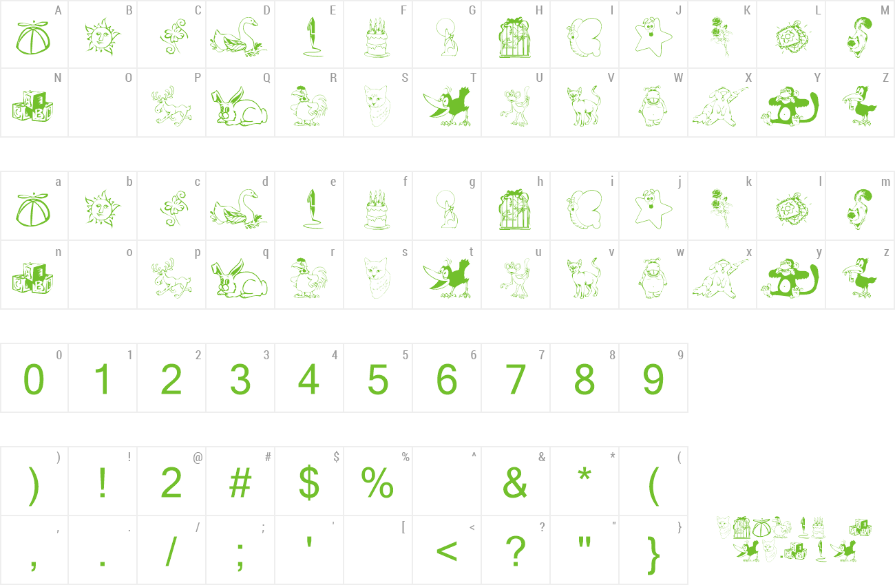 Font KR Katlings Nine preview